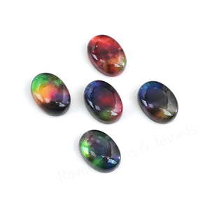 Cabochon de pierre précieuse en quartz coquille d'ormeau, forme ovale 10x14mm, dos plat, poli miroir, lisse, pour la fabrication de bijoux et pendentifs - Meilleures ventes - Product Image 4