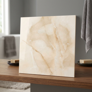Azulejos de Porcelana con Efecto Mármol Marrón Onyx Vistaar, 20 mm, 600x600 mm, Cerámica Brillante para Baño, Exterior, Adhesivos, Diseño de Villa - Product Image 3