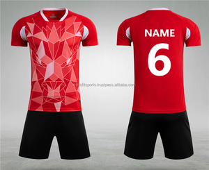 Uniforme de Fútbol Personalizado de Alta Calidad para Hombre, Camiseta de Fútbol para Adultos, 100% Poliéster, Ligero, de Secado Rápido, Transpirable, de Manga Corta - Product Image 1