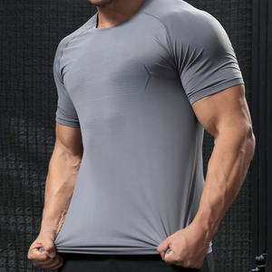 Vêtements de sport pour hommes, vêtements de sport athlétiques, logo personnalisé, t-shirt de sport imprimé pour hommes, haut de gym, fitness, manches courtes - Product Image 2