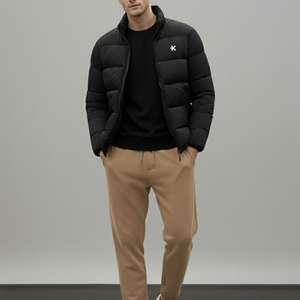 OEM Custom <b>Men</b> Plus Size <b>Winter</b> Quilted <b>Jacket</b> <b>Waterproof</b> Windbreaker Zipper Hoodie Embroidered Casual Snow Wear puffer hiking - Product Image 5