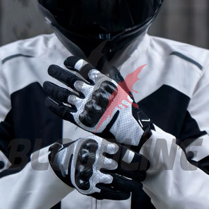 Motorcycle <b>gloves</b> breathable Unlined sporty black leather Four seasons cycling <b>gloves</b> Sporty style cycling mittens - Product Image 3