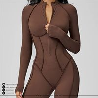Combinaison de yoga chic à fermeture éclair frontale, effet seconde peau, dos nu, respirante, écologique, anti-transpiration, extensible dans les quatre sens