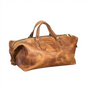 Sac de voyage en cuir personnalisé en peau d'animal Sac de sport pour motards Sac de pique-nique Sac de voyage léger résistant à l'eau Style vintage Unisexe Grand - Product Image 4