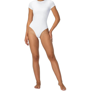<b>Women</b> Athletic Eco-Friendly Four-Way Stretch <b>Bodysuits</b> Gym Yoga Fitness One Piece Sportswear Crew Neck Custom OEM - Product Image 2