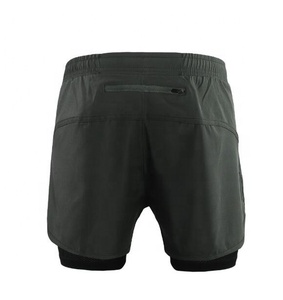 Men Sporty <b>Shorts</b> Solid Color Spandex Polyester Quick Dry Breathable Elastic Waist Mid Length With Hole <b>Decoration</b> - Product Image 2