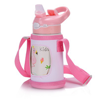 BORGE Kids Thermos Mug Baby Duck Billed Straw 316 Frasco de vacío de acero inoxidable 400ML Niños Thermos Botella de agua