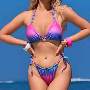 Conjunto de Bikini Acolchado Push-Up para Mujer, Traje de Baño de Dos Piezas con Diseño Sublimado para Realzar la Figura y Brillo en la Piscina - Product Image 6