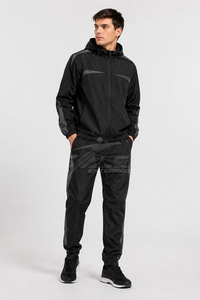 <b>Men's</b> Windbreaker Tracksuit Set 100% Polyester <b>Jacket</b> and Trousers Custom Wholesale Athletic Sportswear - Product Image 3