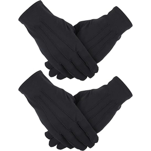Guantes de Cuero Negros Transpirables Personalizados, Nuevos, para Hombres y Mujeres, de Algodón, para Bandas de Marcha, Actuaciones en Escenario, Disfraces, Servicio de Camareros - Product Image 1