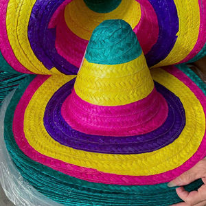 Sombreros de Paja Mexicanos Coloridos Ajustables Unisex para el Cinco de Mayo, Decoración de Restaurantes, Uso Diario al Aire Libre, Regalo - Product Image 1