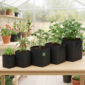 Garden Aeration Fabric Pots Customizable Size Grow <b>Bag</b> Felt Plant Pot With Sturdy Handle - Product Image 6