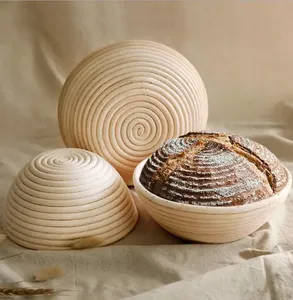 New Arrival High Quality Durable Natural Rattan Banneton Proofing <b>Baskets</b> With Liners Handcrafted Wicker <b>Bread</b> <b>Basket</b> For Bakery - Product Image 1