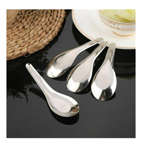Cuchara de sopa de acero inoxidable, 6 piezas, artesanal, mango corto, personalizable, últimas piezas, cuchara de sopa de acero para restaurantes. - Product Image 6