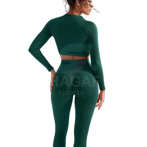 ชุดเลกกิ้งโยคะสำหรับผู้หญิง ผ้าสแปนเด็กซ์ยืดหยุ่นสูง เอวสูง ผ้าถักเนื้อแน่น ระบายอากาศได้ดี ความยาวปานกลาง - Product Image 1