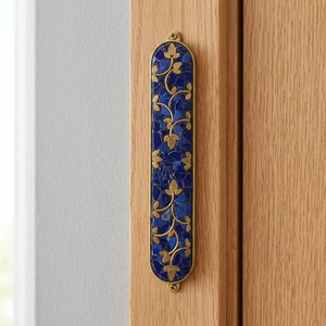 Tirador de Metal Tradicional para Muebles con Diseño Floral Azul para Armarios y Puertas de Entrada - Product Image 2