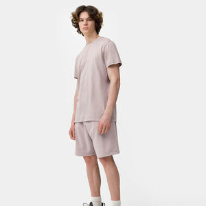 Shorts Bermuda en Coton Gris pour Homme, Taille Mi-Haute, Cordon Élastique, Couleur Unie, Respirant, Décontracté - Product Image 2