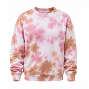 Sudadera con Estampado Tie Dye Inspirado en Batik, Sudadera Minimalista de Felpa Suave con Cuello Redondo, Proveedor de Ropa al por Mayor, Moda Urbana Informal - Product Image 1