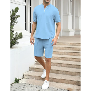 Prix de gros Ensemble short homme décontracté respirant infroissable durable nouveau design confortable séchage rapide 100% coton été - Product Image 5
