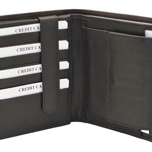 Cappellini <b>Men's</b> Trifold Genuine Leather <b>Wallet</b> RFID Protection Minimalist Design Short Fold Closure Daily Use - Product Image 6