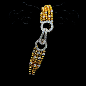 Multi Strand Gold <b>Bead</b> Lab Diamond Interlocking Link <b>Bracelet</b> 925 Sterling Silver 10K 14K 18K Solid Gold Womens Jewelry Supplier - Product Image 1