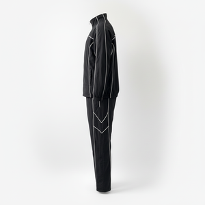 QUICKSHOW Casual Waterproof <b>Lightweight</b> Solid Reflective <b>Jacket</b> Zipper Set Side Striped Windbreaker Custom Logo Tracksuit Nylon - Product Image 3