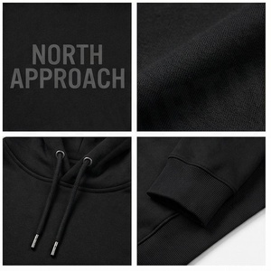 Sweat-shirt à capuche pour homme North Approach, noir, en coton French Terry, décontracté, avec poche avant, coupe classique, pour l'automne - Product Image 4