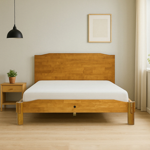 OEM/ODM Wooden Beds <b>Frame</b> with Japanese Joinery Tool-free Design Modern Minimalist Rubberwood Bed Vietnam Furniture Manufacturer - Product Image 1