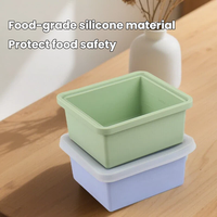 Boîte de conservation alimentaire en silicone de qualité alimentaire, hermétique, compatible micro-ondes et congélateur, réutilisable