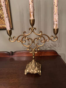 Unique royal theme brass candelabra with aged finished ideal for event <b>planners</b> heritage homes and classic venues - Product Image 4