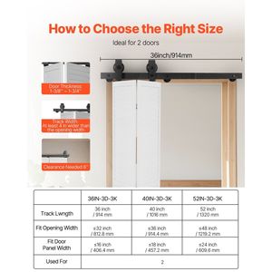 Kit Binario per Porta Scorrevole a Soffietto (Barn Door) da 36 Pollici, Montaggio Superiore, Resistente, Facile Installazione per Scorrimento Silenzioso e Fluido - Product Image 6