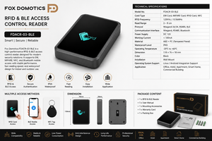 Lecteur de contrôle d'accès Fox Domotics, modèle n° FDACR03-MF-BLE - Product Image 3