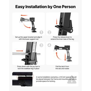 2 Pezzi Supporti e Componenti per Martinetti Telescopici Pieghevoli per Rimorchi e Roulotte - Product Image 4