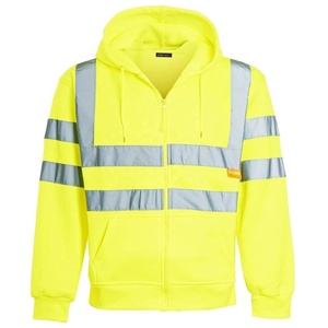 Sudadera de Seguridad Impermeable de Alta Visibilidad, Ropa de Trabajo Reflectante con Cierre, Uniforme de Seguridad, Chaqueta Industrial de Manga Larga de Poliéster para Hombre - Product Image 1