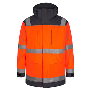 High Vis Construction <b>Workwear</b> Clothing Engineers Jackets Outdoor Use Reflective Safety <b>Winter</b> Waterproof Jackets for Worker - Product Image 2