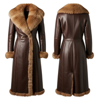 Abrigo de Invierno Impermeable de Cuero Genuino para Hombre, Talla Grande, con Cinturón, Ribete de Piel de Oveja, Ropa Exterior Informal de Calle