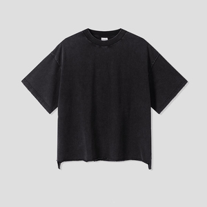 Camisetas Oversize para Hombre de Algodón Pesado 100% Jersey, Tallas Grandes, con Diseño Personalizado Estampado y Efecto Desgastado 2026 - Product Image 1