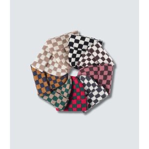 Jilani Handicraft Checkerboard Pattern Insulated & Down Cuffed Beanie Hat 350g - Product Image 2