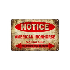 Letrero Metálico Rectangular Vintage, Placa Ovalada Roja Desgastada con la Inscripción 'Solo Estacionamiento Norton', Decoración de Pared para Garaje de Motocicletas - Product Image 5