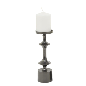 Porte-bougie moderne pour la décoration de la maison, support à bougie décoratif de qualité supérieure, aluminium coulé noir brillant, fait main, personnalisé - Product Image 3