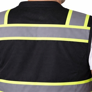 เสื้อกั๊กนิรภัยสะท้อนแสงสีดำสำหรับผู้ชาย มีหลายกระเป๋า ทนทาน ใช้งานได้จริง สวมใส่สบาย มืออาชีพ เชื่อถือได้ ป้องกันได้ดี - Product Image 6