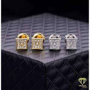 Boucles d'oreilles en diamant de laboratoire de qualité supérieure, argent sterling 925, bijoux élégants et brillants pour hommes et femmes - Product Image 4