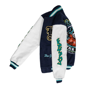 เสื้อแจ็คเก็ตเบสบอลแบบ Letterman คุณภาพสูงจากผู้ผลิต ออกแบบเองได้ตามต้องการ ขนาดตามสั่งสำหรับผู้ชาย เหมาะสำหรับทีมกีฬา - Product Image 2