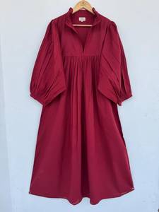 Femmes filles imprimé pur coton Maxi robe indien bloc imprimé décontracté été soirée à la mode en gros longue Midi en vrac - Product Image 2