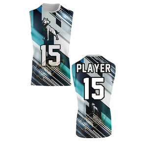 Ensemble de maillots de basket-ball personnalisés en spandex/polyester avec logo de loup, joueur n°15, unisexe, anti-transpiration, antibactérien, athlétique - Product Image 2