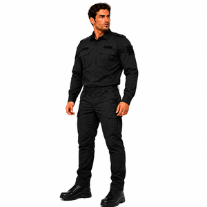 Ensemble uniforme de sécurité personnalisé, vêtements de travail, chemise à manches longues, pantalon cargo, couleur unie, uniforme de sécurité professionnel - Product Image 6