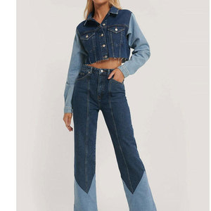 Women's Short Sleeve Denim Jacket Solid Color Basic Fashion Jacket with Button <b>Decoration</b> Washed Technics Casual Autumn Season - Product Image 1