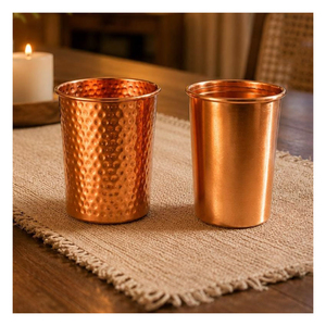 Gobelets en cuivre pur, robustes, de style ayurvédique, pour boire de l'eau, finition miroir de qualité supérieure, vente en gros. - Product Image 6