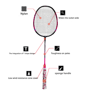 Nouvel ensemble de raquettes de badminton de haute qualité pour l'entraînement sportif en extérieur, en alliage de fer coloré - Product Image 5