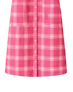 Vestido Camisero a Cuadros Rosa para Mujer, Manga Larga, Cierre de Botones, Midi, Casual, Holgado, de Algodón Tejido, con Bolsillos, para Uso Diario, Estilo Otoñal - Product Image 6